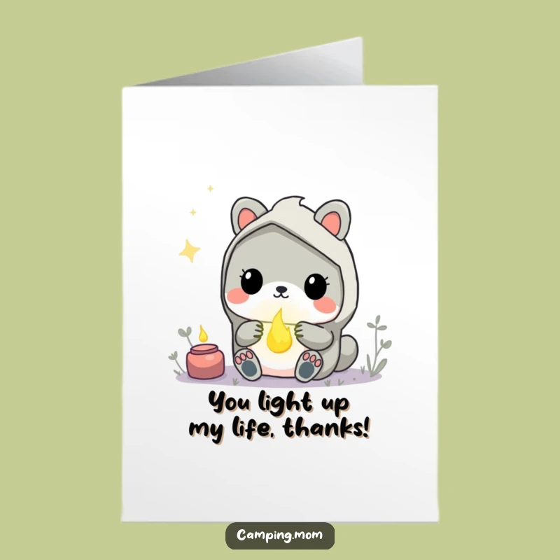 Free Printable Thank You Card: Kawaii Animal Firefly Gratitude Funny Downloadable Gift