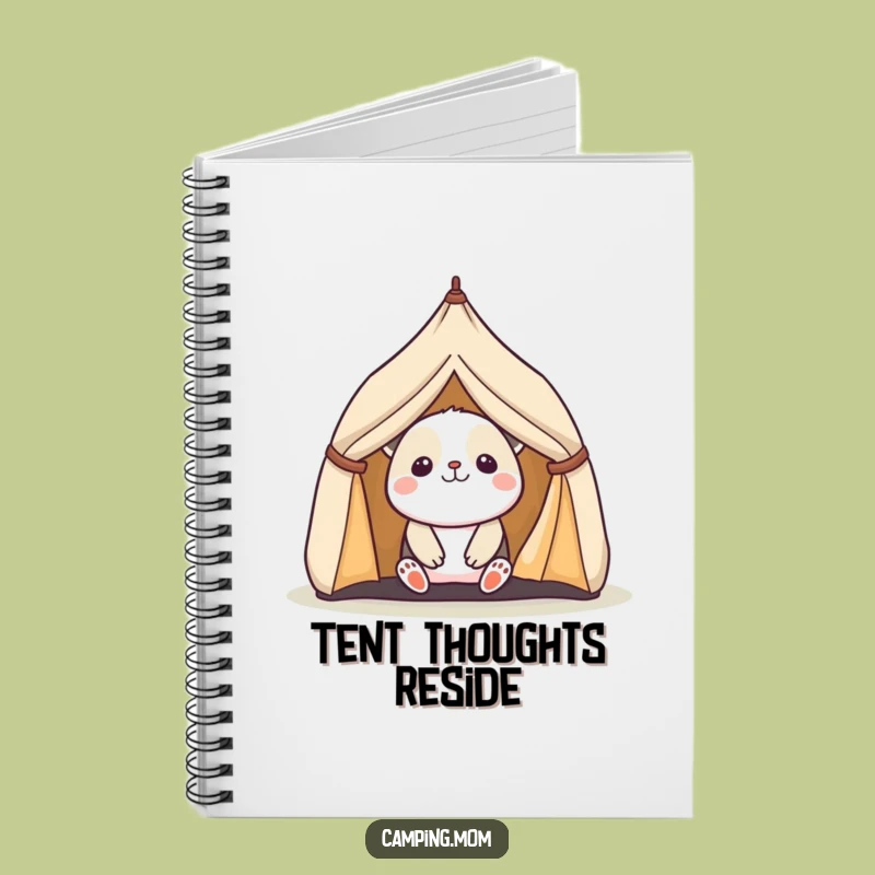 Funny Kawaii Camping Animal Notebook: Journal Your Adventures with a Tent Peek