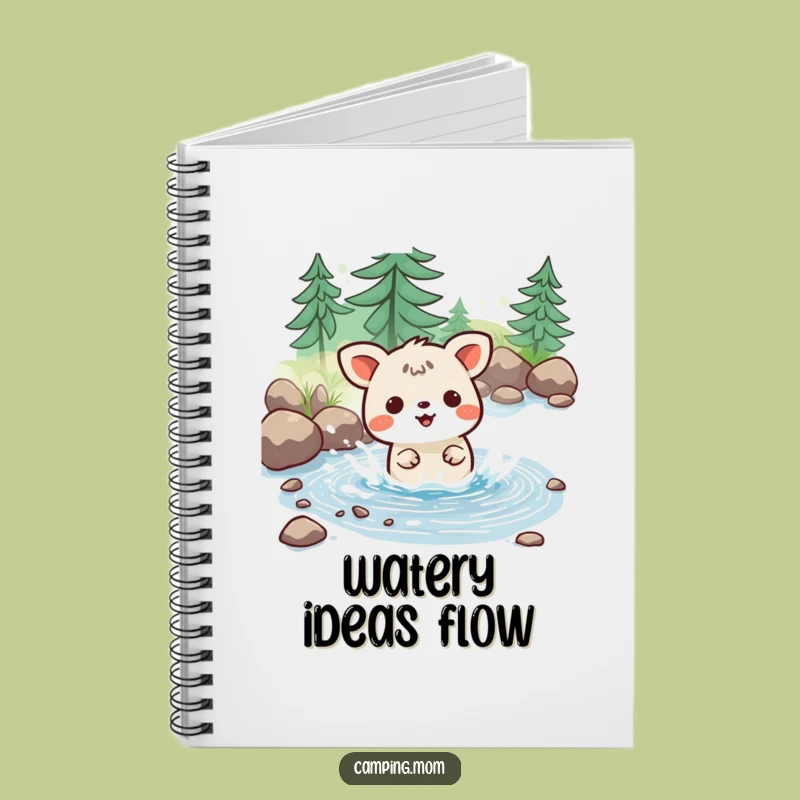 Funny Kawaii Camping Notebook: Joyful Stream Splash - Journal Your Fun