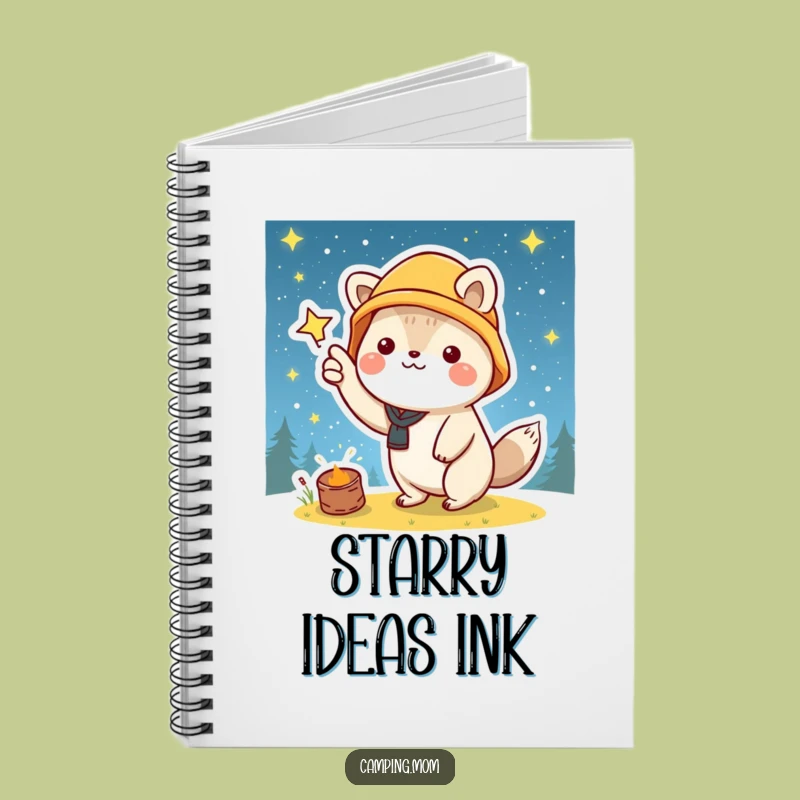 Funny Kawaii Camping Notebook: Starry Night Pointer - Journal Your Dreams