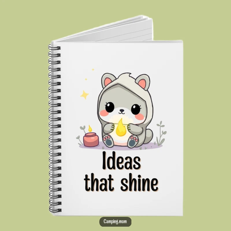 Funny Kawaii Camping Animal Notebook - Magical Firefly Wonder Journal