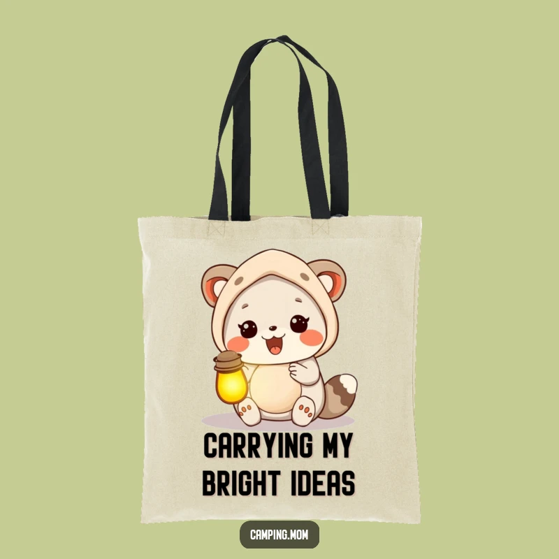 Funny Camping Mom Animal Lantern Tote Bag, Carry Your Light Humor Gift
