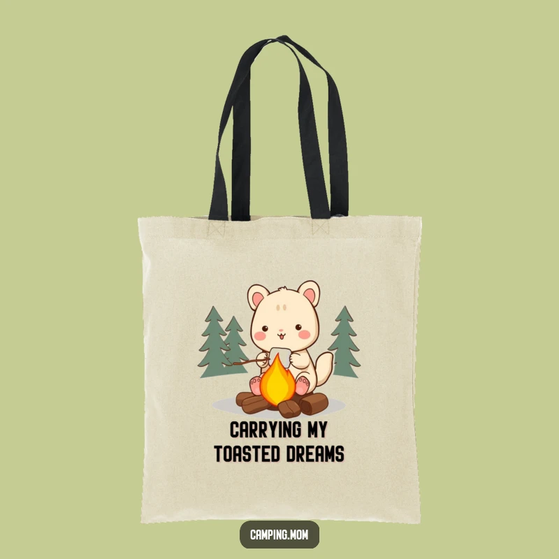 Funny Camping Animal Tote Bag: Roasting Marshmallows & Carrying Fun!