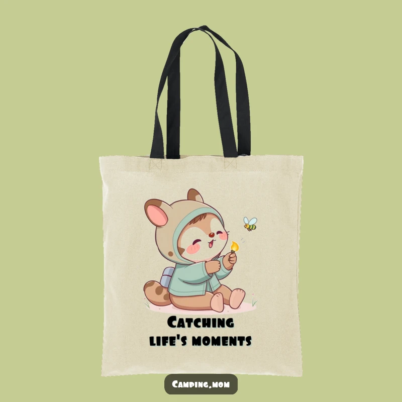 Funny Camping Mom Animal Firefly Tote Bag, Whimsical Carryall Humor Gift