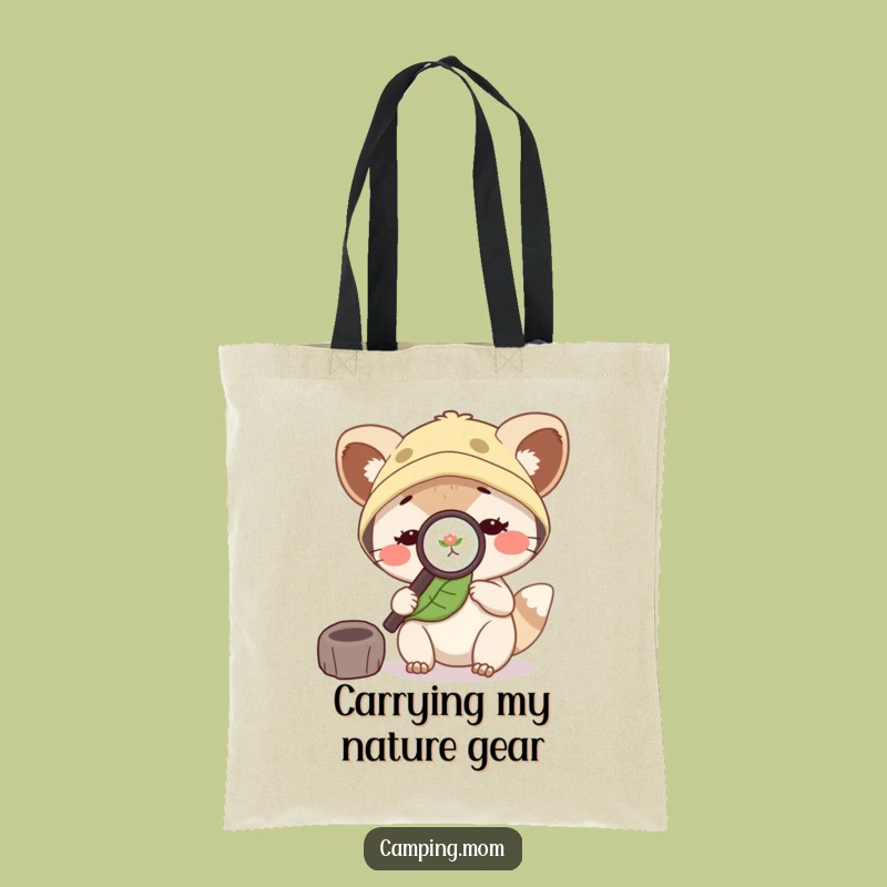 Funny Camping Mom Animal Magnifying Leaf Tote Bag, Practical Outdoor Gift