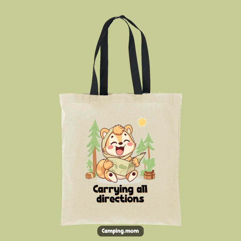 Funny Camping Mom Tote Bag: Adventure Map Humor Carryall, Humorous Gift!