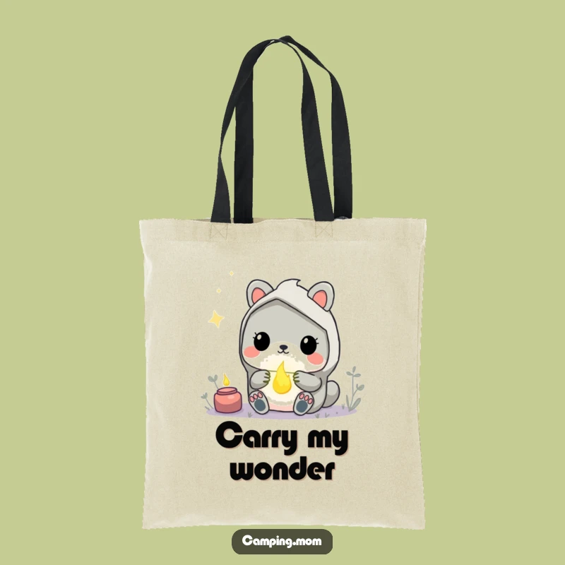 Funny Kawaii Camping Animal Tote Bag - Magical Firefly Wonder Gift